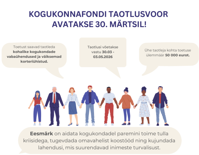 Kogukonnafondi taotlusvoor avaneb peagi – taotlejad saavad juba valmistuda