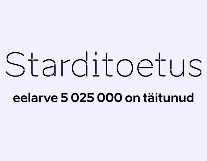 Taotlusvooru „Starditoetus 2026“ toetuse eelarve 5 025 000 on täitunud